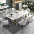 Denver 6 seater Dining Table With Marble Top - top_view