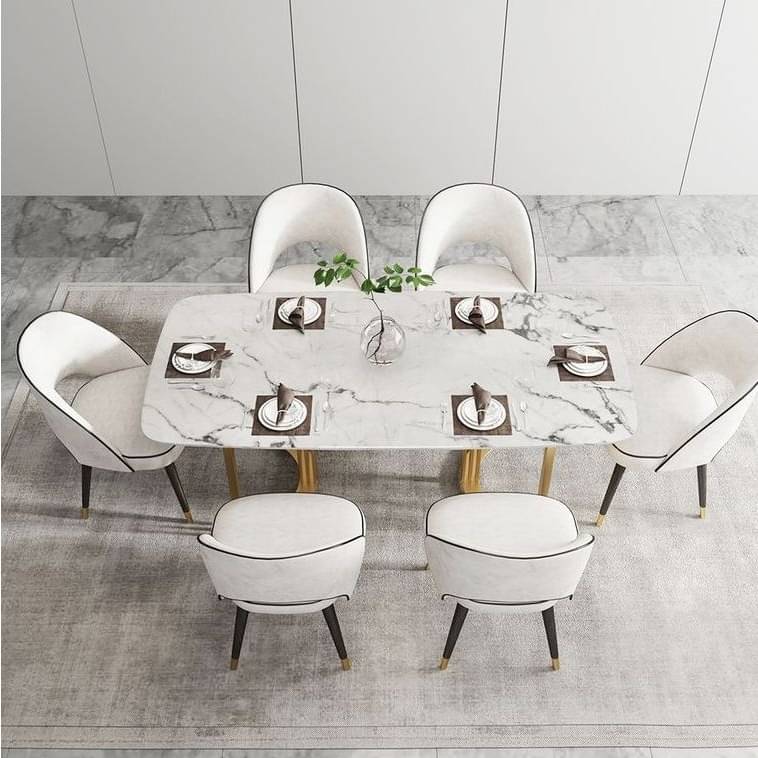 Denver 6 seater Dining Table With Marble Top