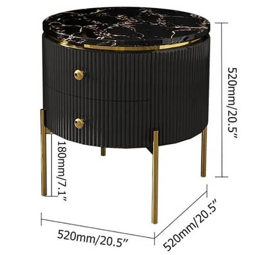 Kosmo Black Wooden Side Table with Drawers