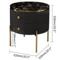 Kosmo Black Wooden Side Table with Drawers - rear_view