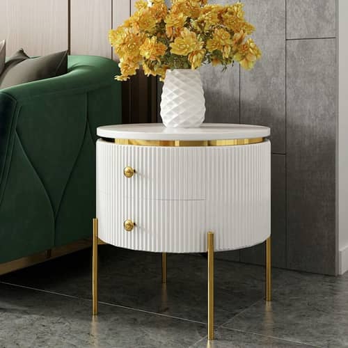 Kosmo Side Table in Black & White Color