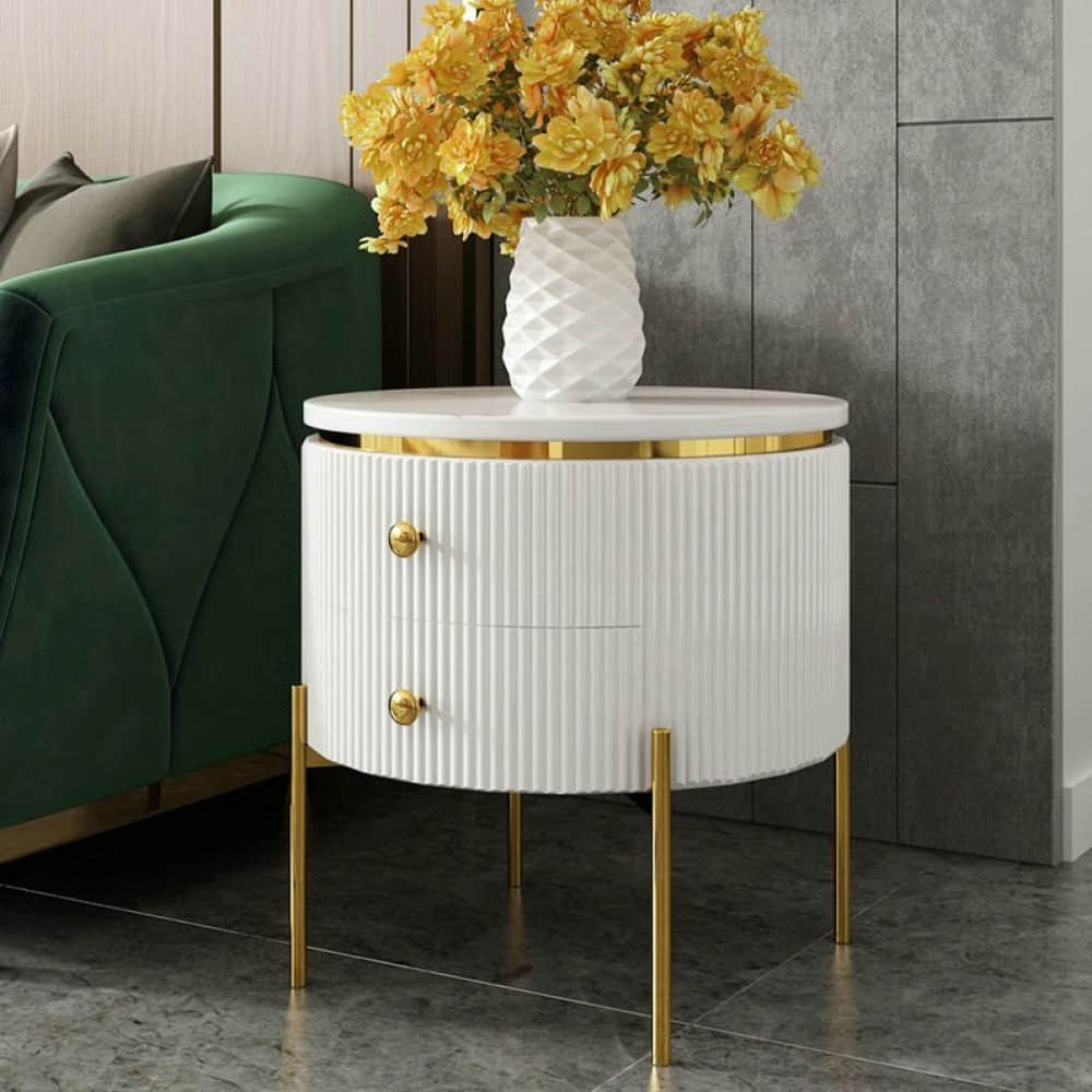 Kosmo Side Table in Black & White Color - photo