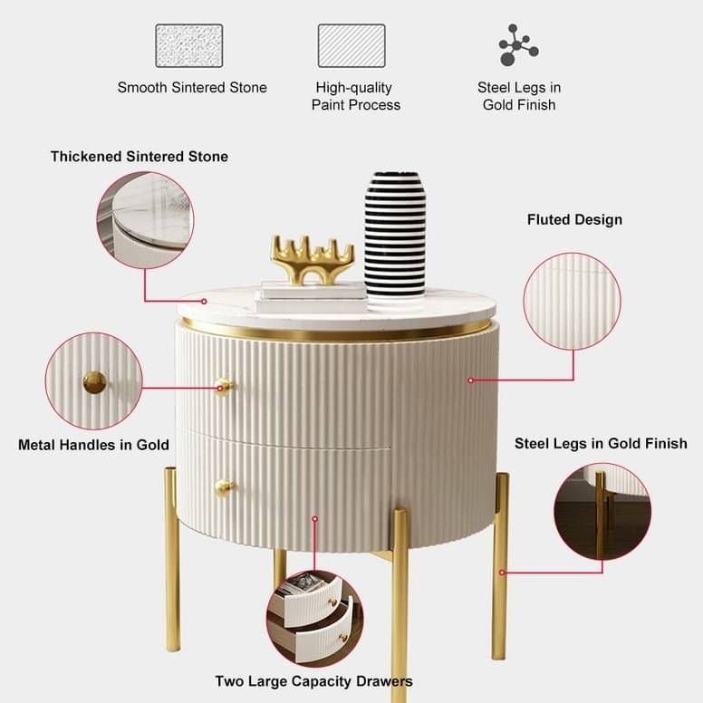 Kosmo Side Table in Black & White Color