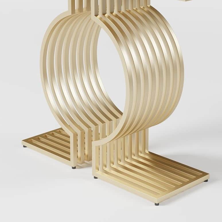 Novella Console Table with Metal Base - top_view