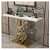 Novella White Console Table With Marble Top - top_view