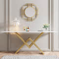 Novella Gold & White Metal Console Table - photo