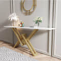 Novella Gold & White Metal Console Table - front_view