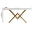 Novella Gold & White Metal Console Table - bottom_view