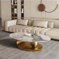 Slaric Gold oval Coffee Table(set of 2) - top_view