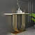 Aryo U shape White Marble Console Table - front_view