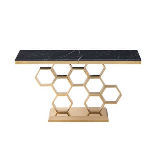 Aryo Modern Black Marble consoleTable