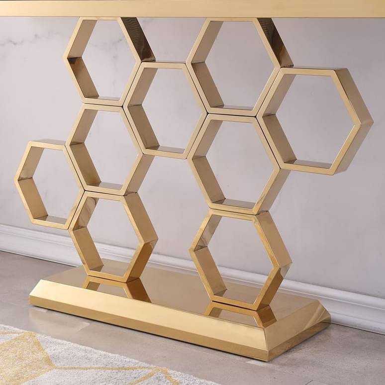 Aryo Modern Black Marble consoleTable