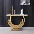 Acton Modern Console Table with white Marble top - photo