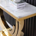 Acton Modern Console Table with white Marble top - top_view