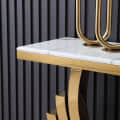 Acton Modern Console Table with white Marble top - rear_view