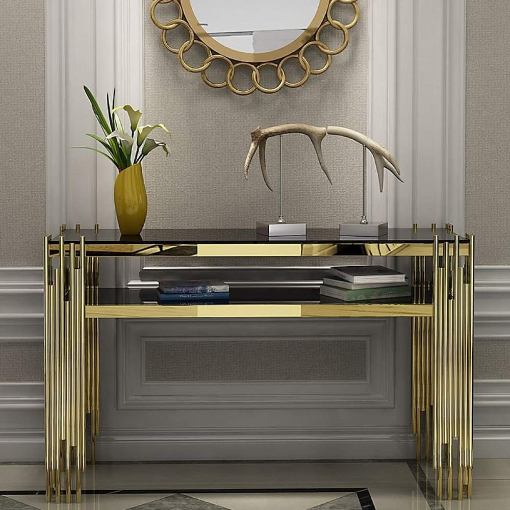 Acton Console Table with Storage Shelf - photo