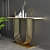 Aryo U shape White Marble Console Table - top_view