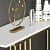 Aryo U shape White Marble Console Table - left_view