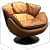 Volgo Rotating wooden Sofa Chair - rear_view