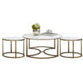 Vinca Nesting Coffee Table With Marble Tabletop (Set of 3) - rear_view