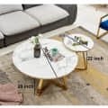 Vinca Round White Marble Top Coffee Table (Set of 2) - left_view