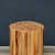 Round Teak Wood Side Table - front_view