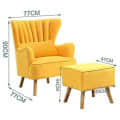 High Back Wing Chair for Living Room - rear_view