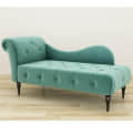 Lorenz Velvet Button Tuffted Chaise Lounge Couch - front_view