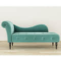 Lorenz Velvet Button Tuffted Chaise Lounge Couch - top_view