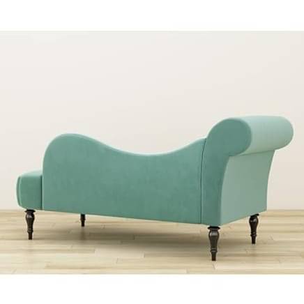 Lorenz Velvet Button Tuffted Chaise Lounge Couch