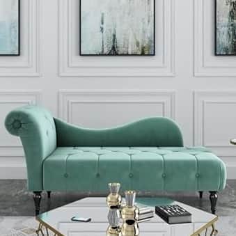 Lorenz Velvet Button Tuffted Chaise Lounge Couch - left_view