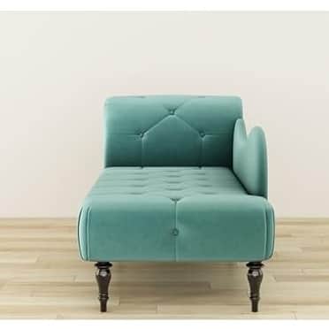 Lorenz Velvet Button Tuffted Chaise Lounge Couch - right_view
