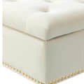 Alexa Storage Bench with Golden Metal Legs - top_view