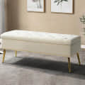 Alexa Storage Bench with Golden Metal Legs - rear_view