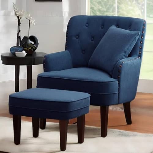 Bristo Tufted Armchair with Foot rest Stool