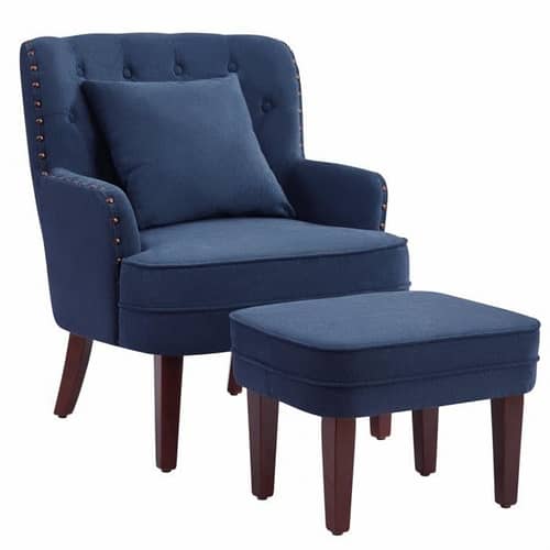 Bristo Tufted Armchair with Foot rest Stool