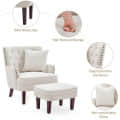 Bristo Tufted Armchair with Foot rest Stool - left_view