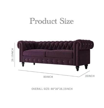 Daroo Velvet Fabric 3 Seater Diamond Sofa - rear_view