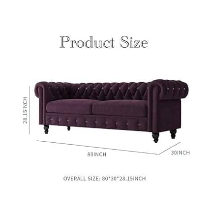 Daroo Velvet Fabric 3 Seater Diamond Sofa