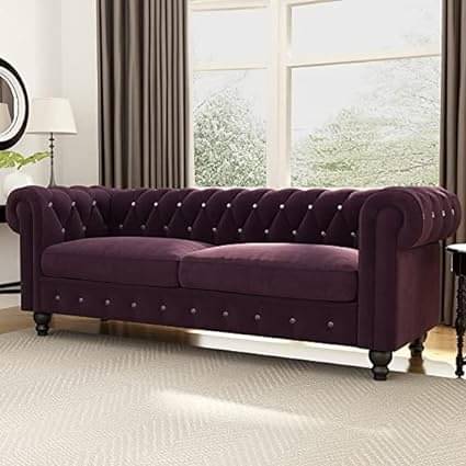 Daroo Velvet Fabric 3 Seater Diamond Sofa