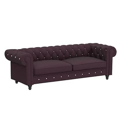 Daroo Velvet Fabric 3 Seater Diamond Sofa
