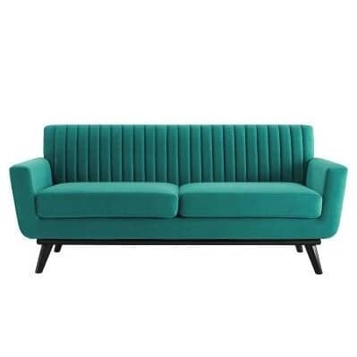 Astra Three seater wooden sofa in Green Color