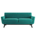 Astra Three seater wooden sofa in Green Color - front_view