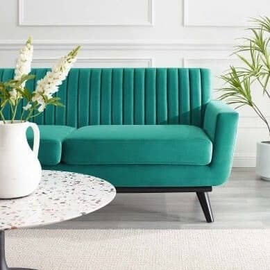 Astra Three seater wooden sofa in Green Color