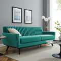 Astra Three seater wooden sofa in Green Color - photo