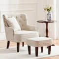 Bristo Tufted Armchair with Foot rest Stool - photo