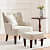 Bristo Tufted Armchair with Foot rest Stool - photo
