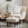 Bristo Tufted Armchair with Foot rest Stool - rear_view