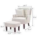 Bristo Tufted Armchair with Foot rest Stool - right_view