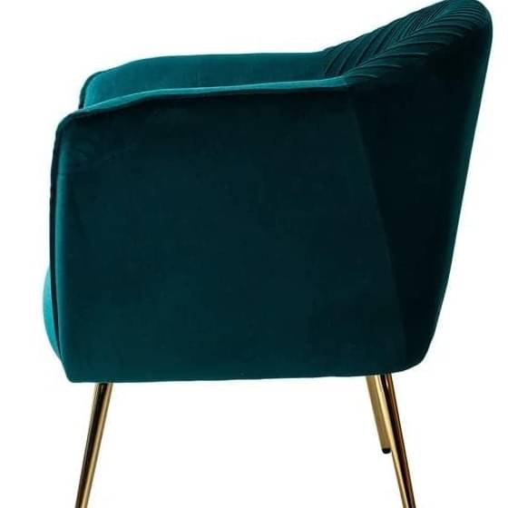 Mid-Century Velvet Tufted Barrel Chair with Golden Legs (Set of 2) Fabric Velvet Accent Chair for Living Room